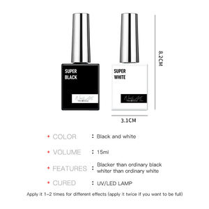 JTING Nouveau Lot de 2 Vernis Gel Solide Super Noir et Blanc Sans TPO/HEMA, Gel UV pour Ongles, Kit OEM ODM, Fournisseur Populaire - Product Image 2