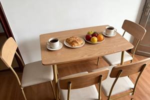 Offre Spéciale : Ensemble de Salle à Manger 5 Pièces avec Table en Bois et Chaises Rembourrées (<span class=keywords><strong>4</strong></span> Chaises) sur Piétement Métallique - Product Image 2