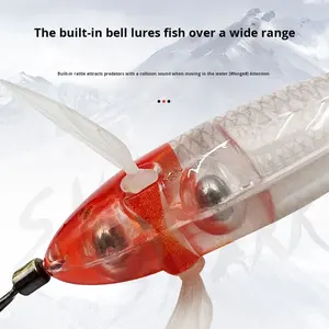 5.7g Horizontal Crevette Calmar Crochet Leurre Appât Veilleuse En Plastique <span class=keywords><strong>Carpe</strong></span> <span class=keywords><strong>Pêche</strong></span> Ventre <span class=keywords><strong>Coup</strong></span> Tube Artificiel Dur Appât - Product Image 3