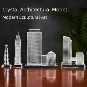 OEM 맞춤형 고급 크리스탈 빌딩 모델 레이저 인쇄 수제 비즈니스 선물 및 기념품 은행 직원 기념품 - Product Image 5