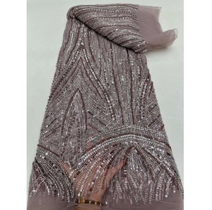 Ventes directes chine gros métallisé dentelle tissu belle perlée ou Standard bon <span class=keywords><strong>prix</strong></span> indien George 2024 Style chaud - Product Image 3