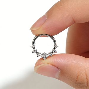Piercing per Naso <span class=keywords><strong>in</strong></span> Lega di Titanio 8/10mm, Orecchino a Perno, Gioiello per Piercing a <span class=keywords><strong>Bocca</strong></span> Chiusa con Zirconi - Product Image 3