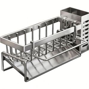 Distributeur de savon noir en acier inoxydable 304 antirouille, organiseur de cuisine et support de rangement sous évier de salle de bain - Product Image 3