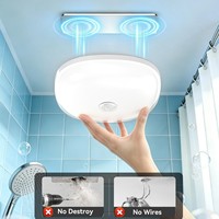 Lumière de douche LED à détection humaine, télécommande, fixation magnétique, installation sans perçage, veilleuse pour salles de bain et usage domestique