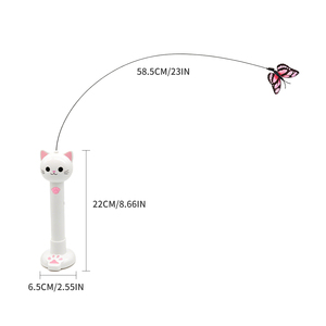 Varita de Juguete para Gatos con Plumas, Autoentretenimiento con Varita Estimulante, con un Elemento Oscilante y Disco Giratorio para Gatitos - Product Image 3
