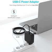 Chargeur Chromebook 45 W pour Acer Asus Lenovo HP Dell Google, Adaptateur Secteur USB C 45 W pour Ordinateur Portable et Nintendo Switch