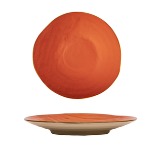COLLEZIONE MEDITERRANEAN - Piatto Piatto in Gres Arancione Jaffa D. 28CM H 4CM - Product Image 1