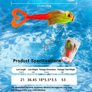 Señuelo de pelo de ciervo para pesca de lubina, 21cm 50g, cola suave, cebo de superficie - Product Image 2