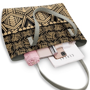 Bolso Tote <span class=keywords><strong>con</strong></span> Diseño Polinesio Tapa para Mujer, <span class=keywords><strong>con</strong></span> Asa, Tamaño Grande, de Cuero PU, Bolsos de Hombro y Bolsos de Mano, Logotipo Personalizado, MOQ 1 Pieza - Product Image 4