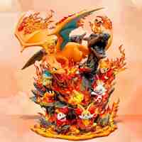 Figurine d'action PVC EGG Super Large Fire Dragon GK Anime Model Ornaments Wholesale pour la série Fire Family Bucket