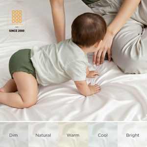 Draps en viscose de bambou 100% imprimés ultra doux et rafraîchissants, taille Queen, 4 pièces, luxe hôtelier, 400TC, poche profonde - Product Image 5