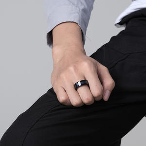 Anillo de acero de tungsteno para hombre, diseño de dragón, incrustaciones de fibra de carbono, ajuste de canal, uso diario - Product Image 4