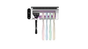 Stérilisateur de brosses à dents mural UV avec fenêtre transparente, affichage numérique, support familial pour brosses à dents avec ventilateur et chauffage - Product Image 4