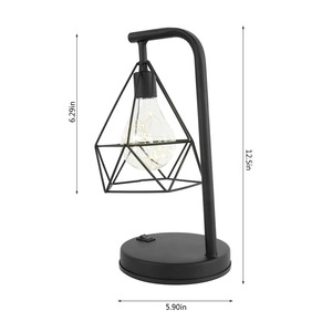 Retro Iron Art <b>LED</b> <b>Night</b> <b>Light</b> Geometric Desk Lighting Bedside Lamp Classic Iron Home Living Room Coffee Bar Decor Ambience Lamp - Product Image 3
