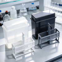 Cylindre de coloration pour lames de microscope en verre, Kit de réparation d'antigènes en plastique PP, Rack de coloration, Ensemble combiné noir, blanc, gris, bleu, pour laboratoire JVLAB