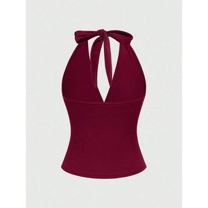 Haut dos nu brodé pour femme FOXA, style bohème western, coupe régulière, en maille - Product Image 2