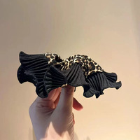Élastique à cheveux réglable en coton/polyester à imprimé léopard, mignon et féminin, accessoire pour queue de cheval