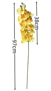Fleurs d'orchidées 9 têtes, <span class=keywords><strong>orchidée</strong></span> papillon en soie Phalaenopsis pour la décoration de la <span class=keywords><strong>maison</strong></span>, de mariage et de fête, élégante composition florale artificielle - Product Image 5