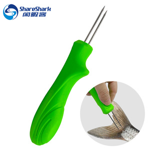 Supporto per Coda di Pesce in Acciaio Inox a Doppio Perno da 16cm, Strumento Antiscivolo per Lavorazione di Pesce Fresco, Uso Domestico e Commerciale - Product Image 1