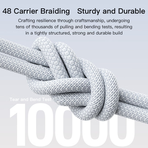 Câble de données tressé blanc Type-C SAMZHE 1m 100W 6A, câble de charge rapide pour voiture pour Samsung <span class=keywords><strong>iPhone</strong></span> Huawei Xiaomi Honor - Product Image 3