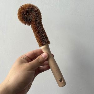 Custom LOGO Short Wooden Handle Coconut Fiber <b>Bottle</b> <b>Brush</b> Kitchen Cleaning Cup <b>Brush</b> - Product Image 5