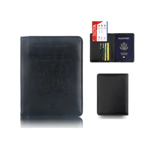 批发彩色定制标志家庭旅行信用卡英国护照封面射频识别阻挡聚氨酯皮革英国护照持有人