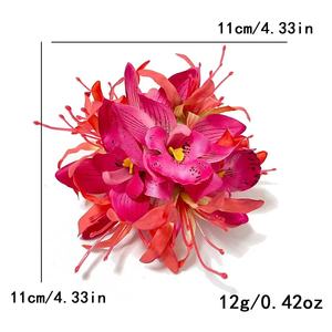 Pinza para el pelo de lirio de Orquídea, 8 colores disponibles, flor Floral Artificial, accesorios para el cabello, fiesta de baile, joyería de boda, entrega rápida - Product Image 6