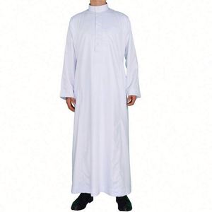 Túnica Musulmana Larga para Hombre, Estilo Árabe de Oriente Medio, Dubai, Blanca, Holgada, de Alta Calidad, Talla Grande, Manga Larga, Diseño Moderno, Superventas - Product Image 2