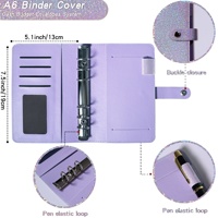 Carnet de notes A6 personnalisé imprimé, ligné, en cuir PU, couverture rigide, avec porte-stylo, 100 feuilles, reliure à anneaux, pour le bureau