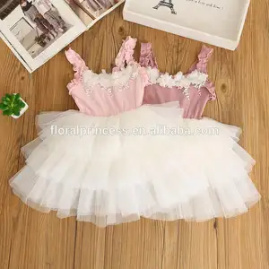 Bán Buôn Bé Cô Gái Hoa Ngọc Trai Bánh Tutu Áo Trẻ Em Quần Áo Váy Dài Thiết Kế Ruffle Treo Vũ Váy Dress