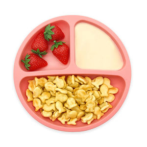 Personnalisé sans BPA bébé alimentation enfant en bas âge dîner collant compartiment aspiration enfants Silicone plaque divisée avec couvercle pour enfants - Product Image 2