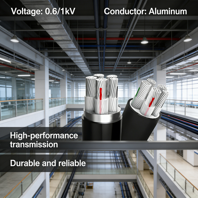 ZR YJLV Flame Retardant Aluminum Core Power Cable 0.6/1KV Low Voltage XLPE Insulated Cable For High Rise Building