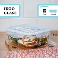 Boîte à bento en verre à 3 compartiments, contenants de préparation des repas, couvercles verrouillables avec ustensiles, sans BPA, ensemble de rangement alimentaire pour le déjeuner