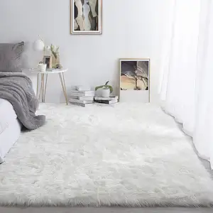 Tappeto di peluche antiscivolo spesso peloso con peli di coniglio e soffice tappetino da camera da letto morbido tappeto da soggiorno