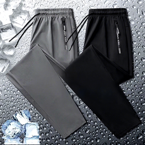 <span class=keywords><strong>Pantaloni</strong></span> sportivi da <span class=keywords><strong>uomo</strong></span> estivi in seta ghiaccio, casual, ad asciugatura rapida, ad alta elasticità, tinta unita, vestibilità ampia e dritta, modello Air Pants - Product Image 1