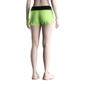 Shorts Deportivos para Mujer, Color Verde Neón, con Bolsillo para Gel, Transpirables, Elásticos en 4 Direcciones, Ideales para Clima Cálido - Product Image 6