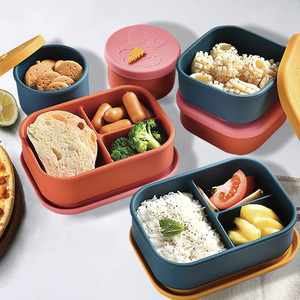 Hot Sale Portable Silicone Bento <b>Lunch</b> <b>Box</b> for Children Eco-Friendly Multifunction Dinnerware Sets Plant Online Exclusive - Product Image 1