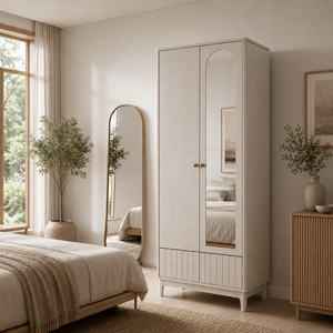 Modern Slatted <b>Sideboard</b> Cabinet with Open Shelves and <b>Metal</b> Legs for Living Dining Room - Product Image 3