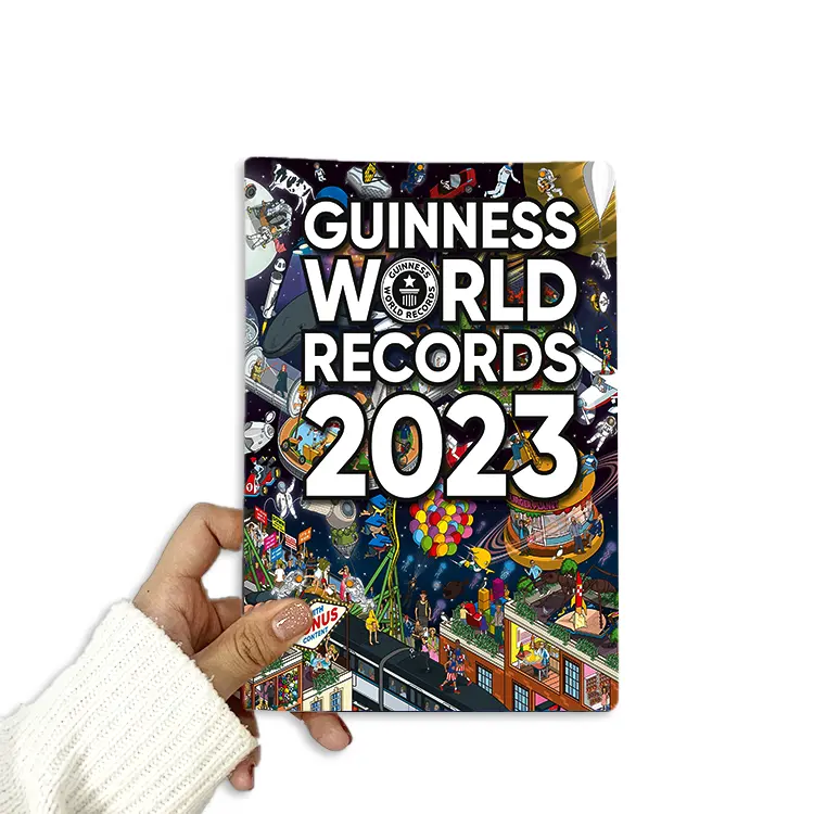 Hardcover book guinness world records 2023 book printing for student