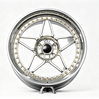 Jantes de course avec design riveté argenté brillant, 18-24 pouces, compatibles avec Porsche 911, Toyota Supra, Nissan S14, etc.