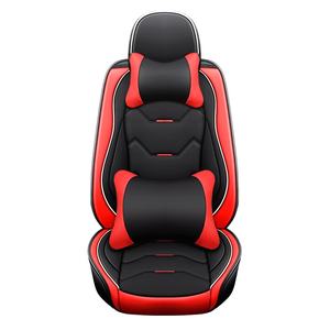 Vente flash : Housse de siège de voiture en cuir PU 5 places, ensemble complet, noir, broderie fine, ligne rouge, coussin de siège de voiture, protection pour Ford Focus - Product Image 1