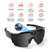 Lunettes Intelligentes IA avec Caméra, Monture ABS, Lentille Cylindrique, Protection Solaire pour Cyclisme en Extérieur, Sports, Ski, Photographie - Modèle Q12