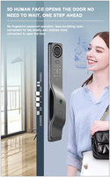 Serrure de porte intelligente à reconnaissance faciale 3D, serrure numérique Wifi Tuya, déverrouillage par empreinte digitale, déverrouillage par motif statique de la paume, interphone vidéo avec caméra
