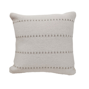 Funda de cojín de algodón de 40x40 cm con decoración beige - Product Image 1