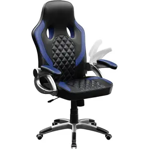 Toptan yarış oyun sandalyesi döner ergonomik Recliner oyunu Esport PC siyah döşemeli sandalyeler oyun sandalyesi kırmızı ve mavi renk