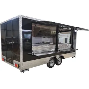 2023 Mobile Coffee Pizza Pasta Food Truck Trailers Commercial Use Mobile Food Trailer Food Cart with Fully Kitchen Equipments