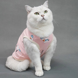 Summer Pure Cotton <b>Cat</b> Vest Yellow Anti-Shedding Cute Pet <b>Clothes</b> <b>For</b> Kitten Devon Rex - Product Image 2
