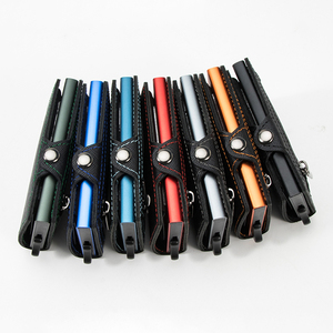 Casekey Custom Color Ultra Thin Aluminum Alloy <b>Card</b> Holder RFID Saffinao Real Leather Pop up Credit <b>Card</b> <b>Wallet</b> With Coin Purse - Product Image 4