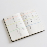 Carnet A5 personnalisé en cuir PU, couverture rigide, journal scolaire pour étudiants, avec logo personnalisé, pages lignées, reliure spirale, papier PP