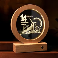 Trophée en cristal en bois écologique haut de gamme gravé Prix de la réunion annuelle créative personnalisée